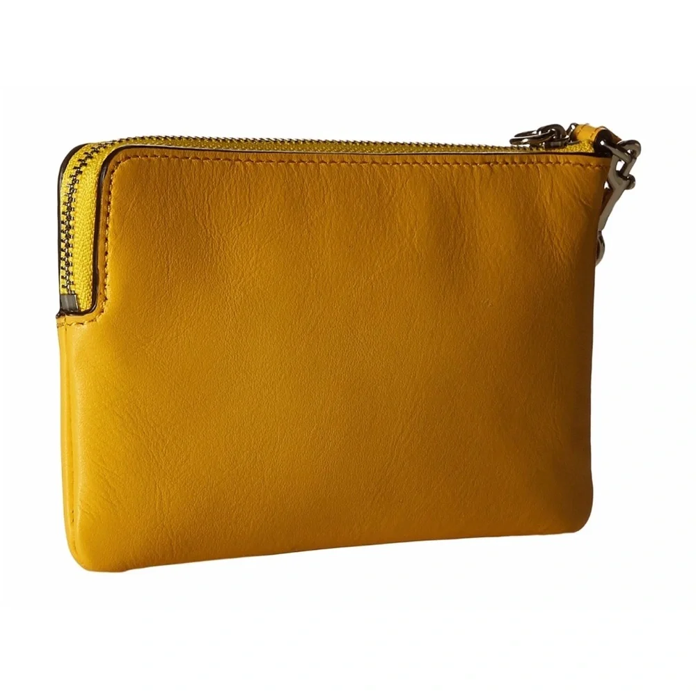 Coach Two-Tone Yellow and Cream Wristlet - Picture 2 of 7